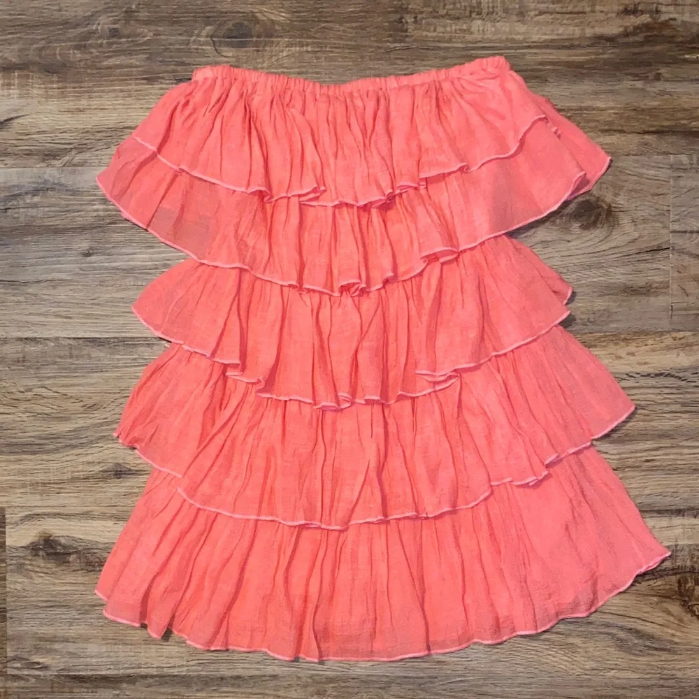 Coral Ruffle Romper - Picture 1 of 7
